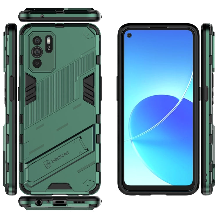 For OPPO Reno6 Z Punk Armor 2 in 1 PC + TPU Shockproof Case with Invisible Holder