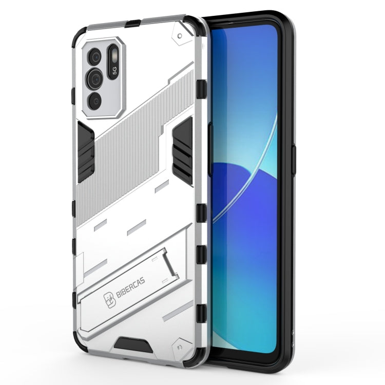 For OPPO Reno6 Z Punk Armor 2 in 1 PC + TPU Shockproof Case with Invisible Holder