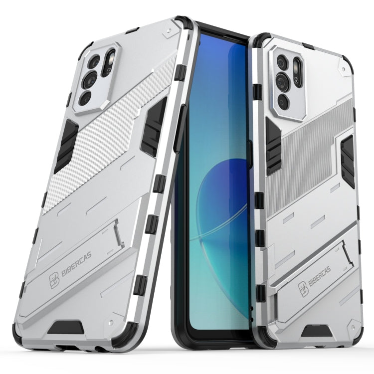 For OPPO Reno6 Z Punk Armor 2 in 1 PC + TPU Shockproof Case with Invisible Holder