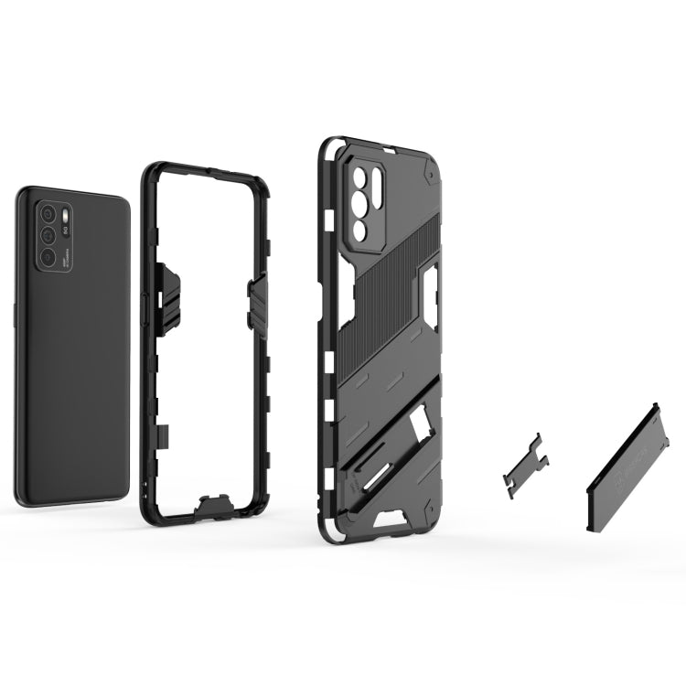 For OPPO Reno6 Z Punk Armor 2 in 1 PC + TPU Shockproof Case with Invisible Holder