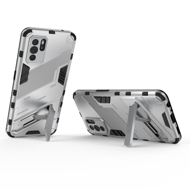 For OPPO Reno6 Z Punk Armor 2 in 1 PC + TPU Shockproof Case with Invisible Holder