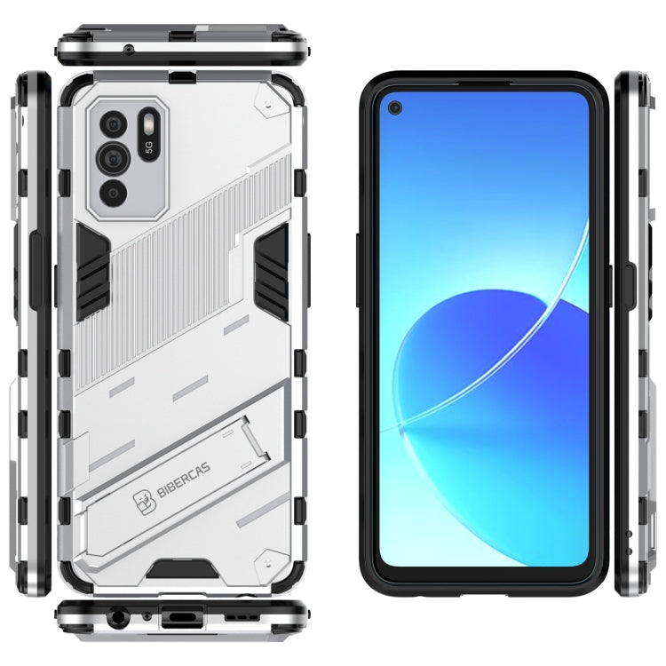For OPPO Reno6 Z Punk Armor 2 in 1 PC + TPU Shockproof Case with Invisible Holder