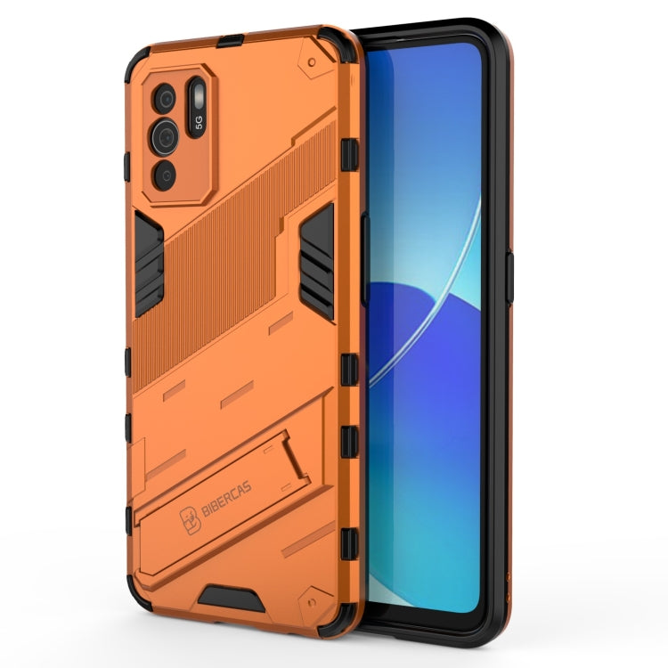 For OPPO Reno6 Z Punk Armor 2 in 1 PC + TPU Shockproof Case with Invisible Holder