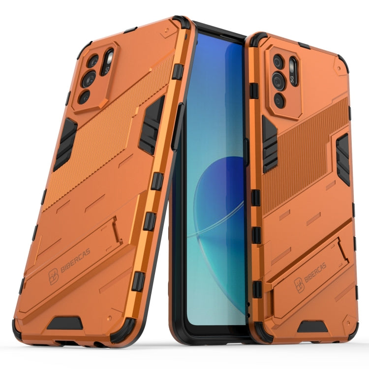 For OPPO Reno6 Z Punk Armor 2 in 1 PC + TPU Shockproof Case with Invisible Holder