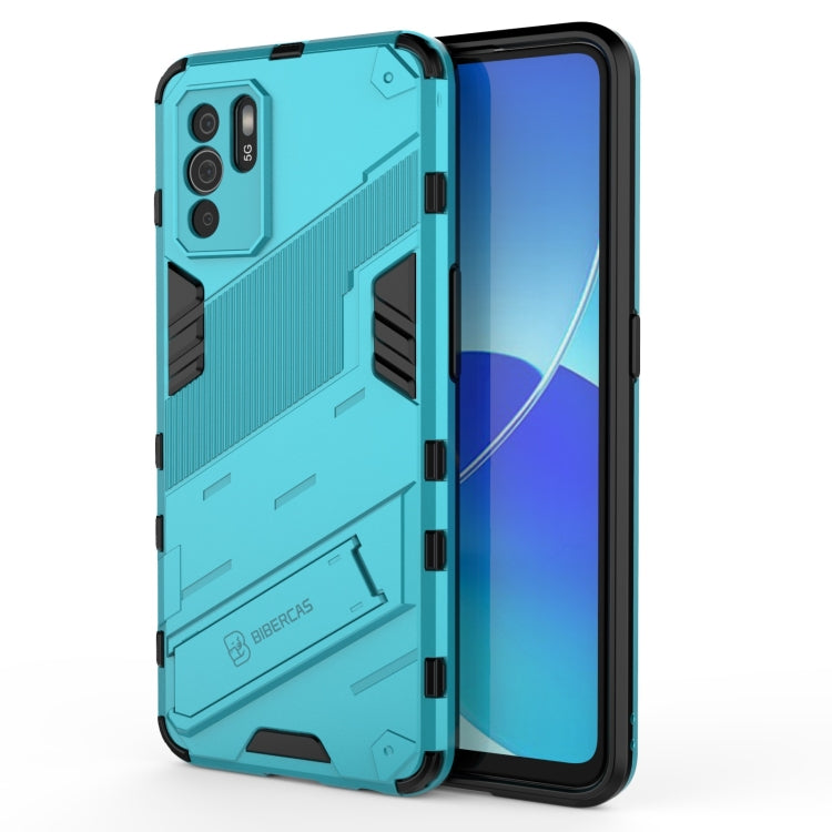 For OPPO Reno6 Z Punk Armor 2 in 1 PC + TPU Shockproof Case with Invisible Holder