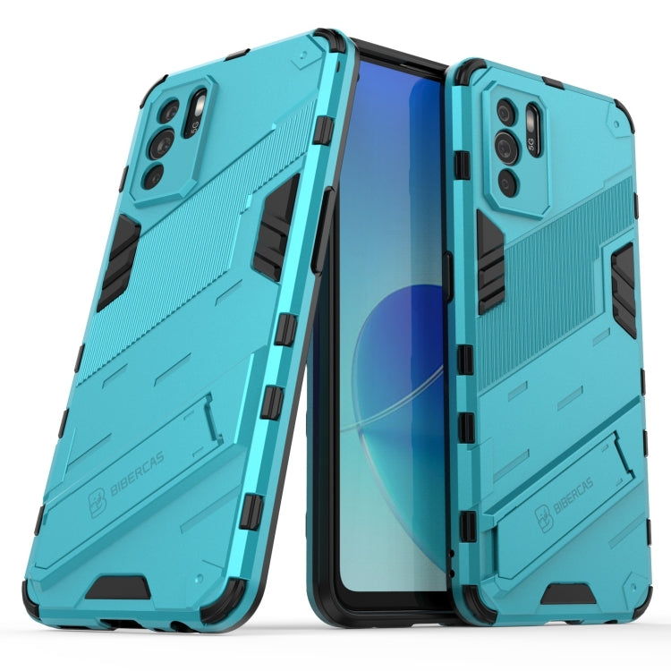 For OPPO Reno6 Z Punk Armor 2 in 1 PC + TPU Shockproof Case with Invisible Holder