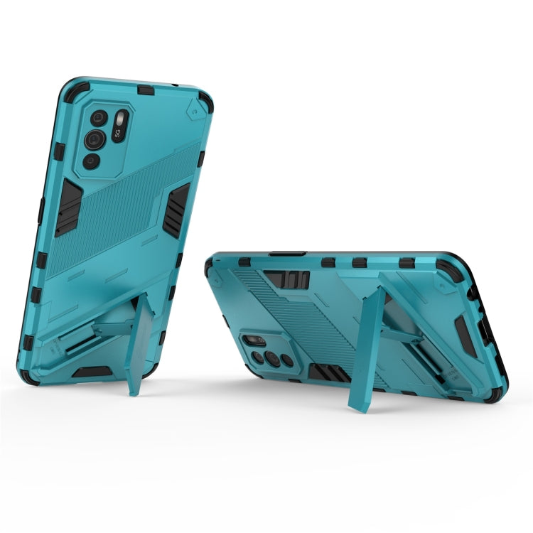 For OPPO Reno6 Z Punk Armor 2 in 1 PC + TPU Shockproof Case with Invisible Holder