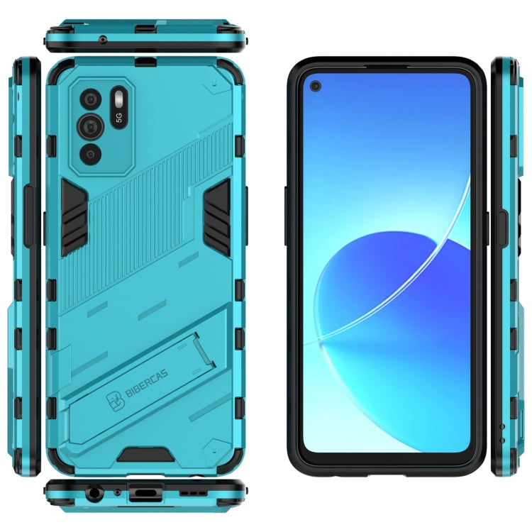 For OPPO Reno6 Z Punk Armor 2 in 1 PC + TPU Shockproof Case with Invisible Holder