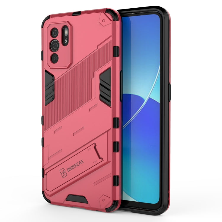 For OPPO Reno6 Z Punk Armor 2 in 1 PC + TPU Shockproof Case with Invisible Holder