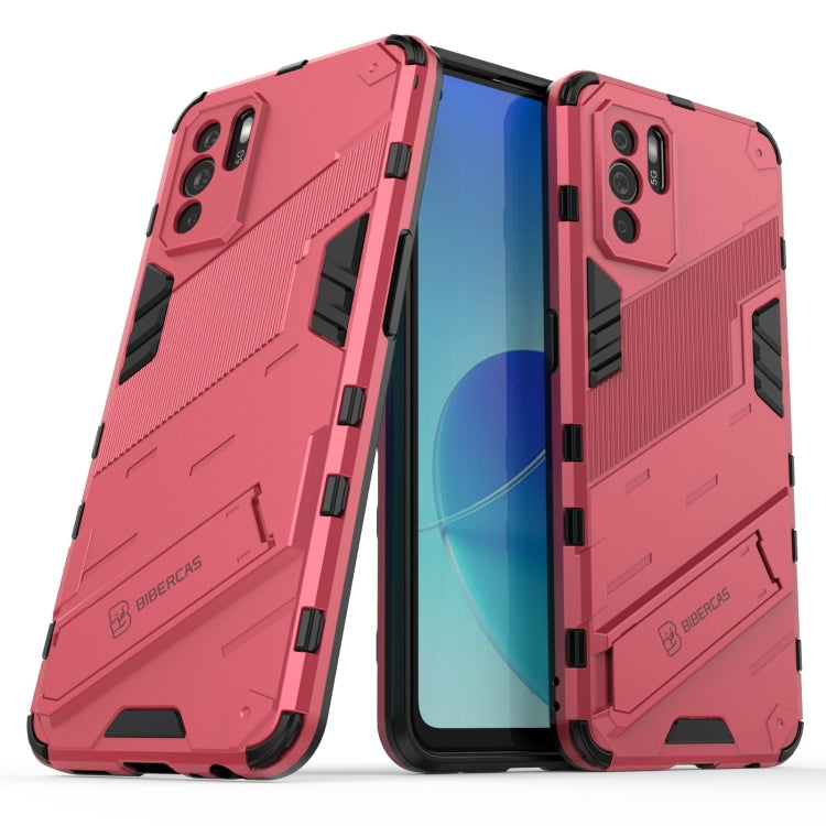 For OPPO Reno6 Z Punk Armor 2 in 1 PC + TPU Shockproof Case with Invisible Holder