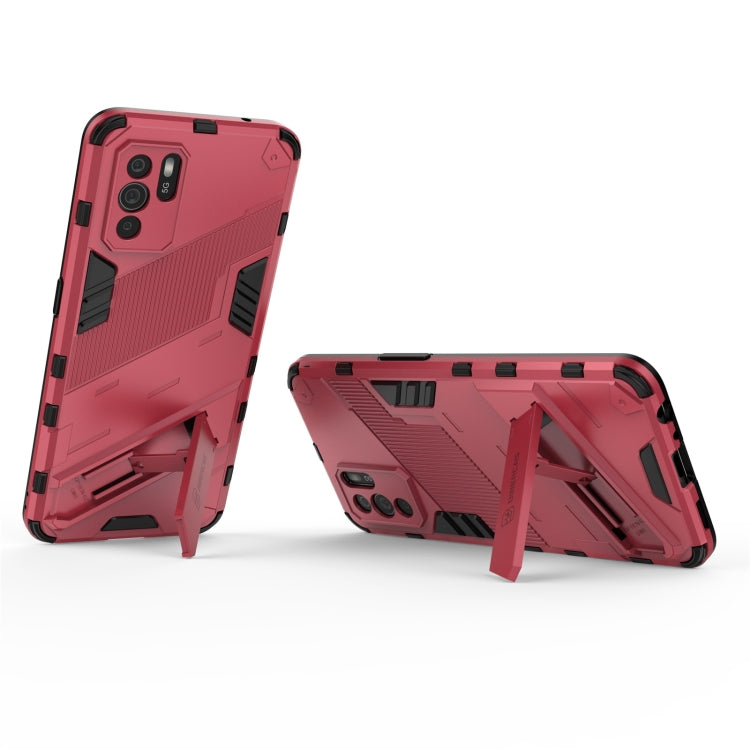 For OPPO Reno6 Z Punk Armor 2 in 1 PC + TPU Shockproof Case with Invisible Holder