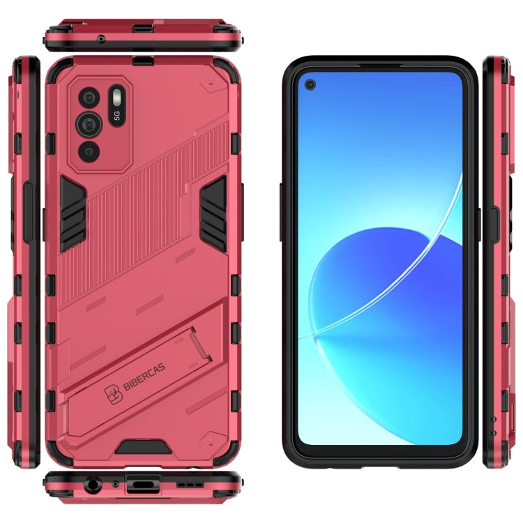 For OPPO Reno6 Z Punk Armor 2 in 1 PC + TPU Shockproof Case with Invisible Holder