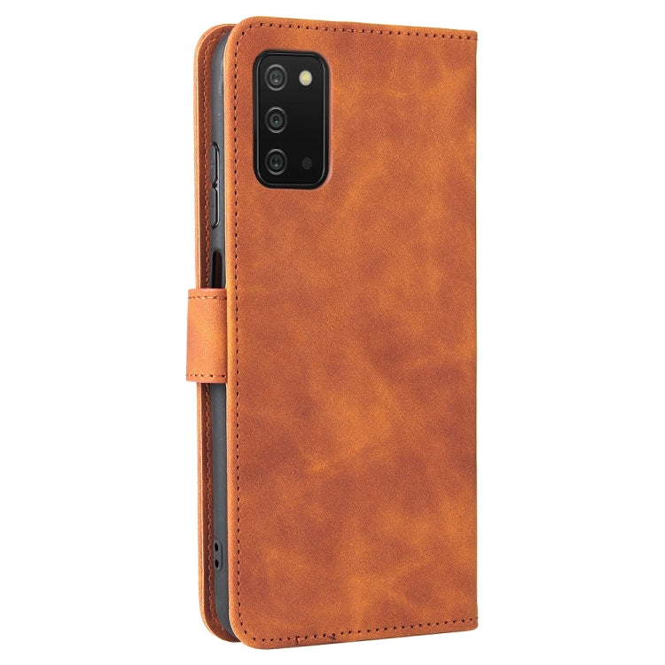 For Samsung Galaxy A03s Solid Color Skin Feel Magnetic Buckle Horizontal Flip Calf Texture PU Leather Case with Holder & Card Slots & Wallet