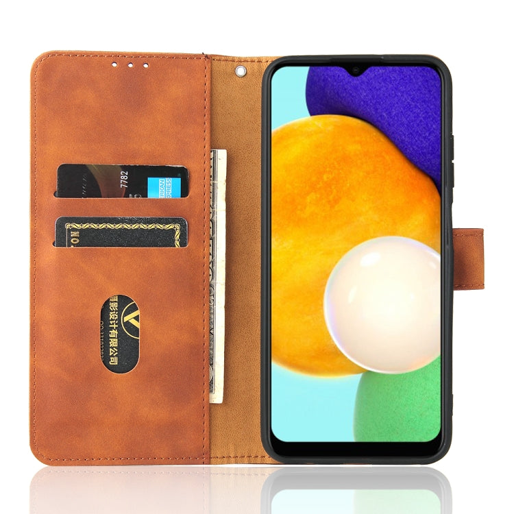 For Samsung Galaxy A03s Solid Color Skin Feel Magnetic Buckle Horizontal Flip Calf Texture PU Leather Case with Holder & Card Slots & Wallet