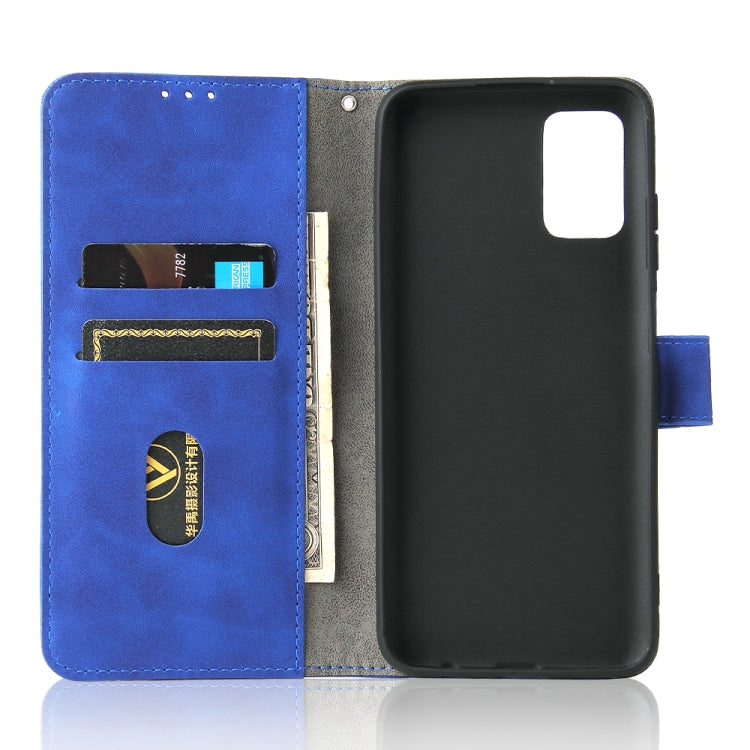For Samsung Galaxy A03s Solid Color Skin Feel Magnetic Buckle Horizontal Flip Calf Texture PU Leather Case with Holder & Card Slots & Wallet