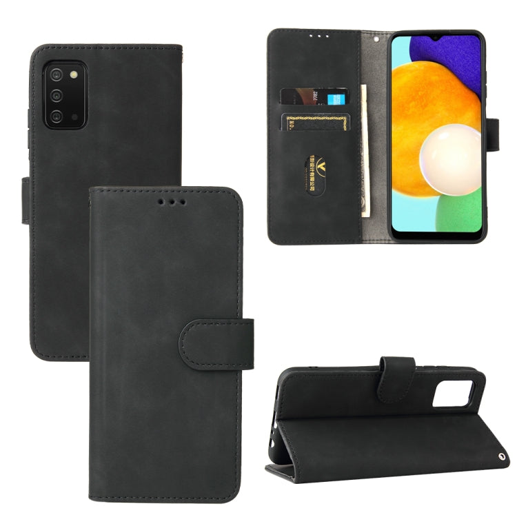 For Samsung Galaxy A03s Solid Color Skin Feel Magnetic Buckle Horizontal Flip Calf Texture PU Leather Case with Holder & Card Slots & Wallet