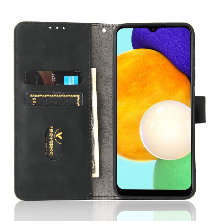 For Samsung Galaxy A03s Solid Color Skin Feel Magnetic Buckle Horizontal Flip Calf Texture PU Leather Case with Holder & Card Slots & Wallet
