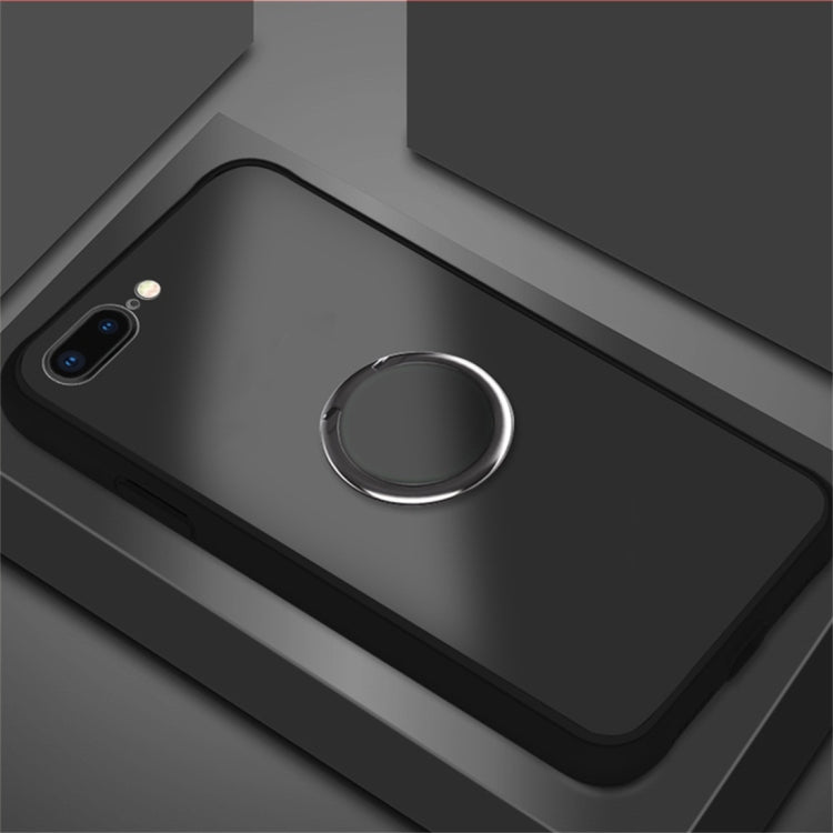 For iPhone 7 / 8 SULADA Magnetic Frosted Silicone Frame Protective Case with Ring Holder