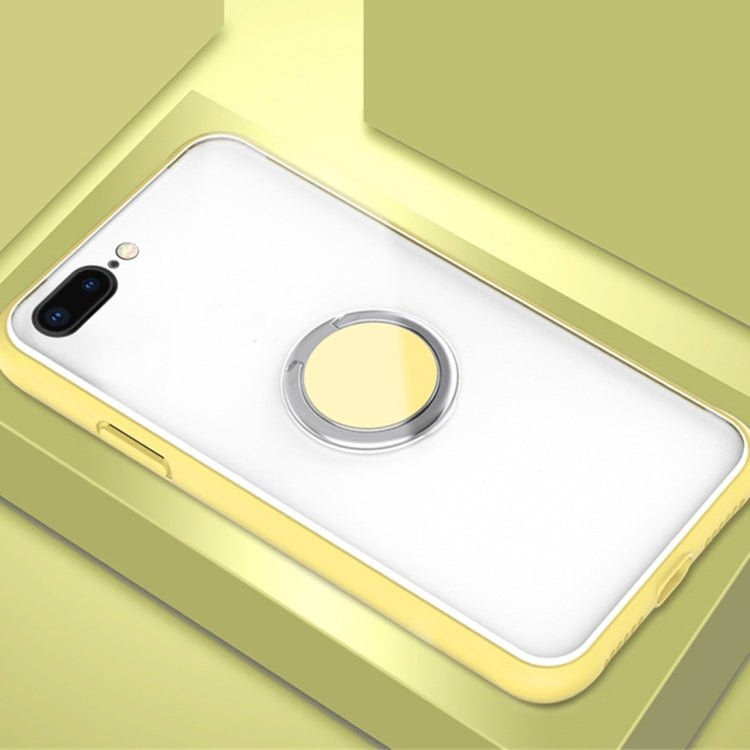 For iPhone 7 / 8 SULADA Magnetic Frosted Silicone Frame Protective Case with Ring Holder