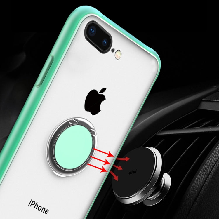 For iPhone 7 Plus / 8 Plus SULADA Magnetic Frosted Silicone Frame Protective Case with Ring Holder