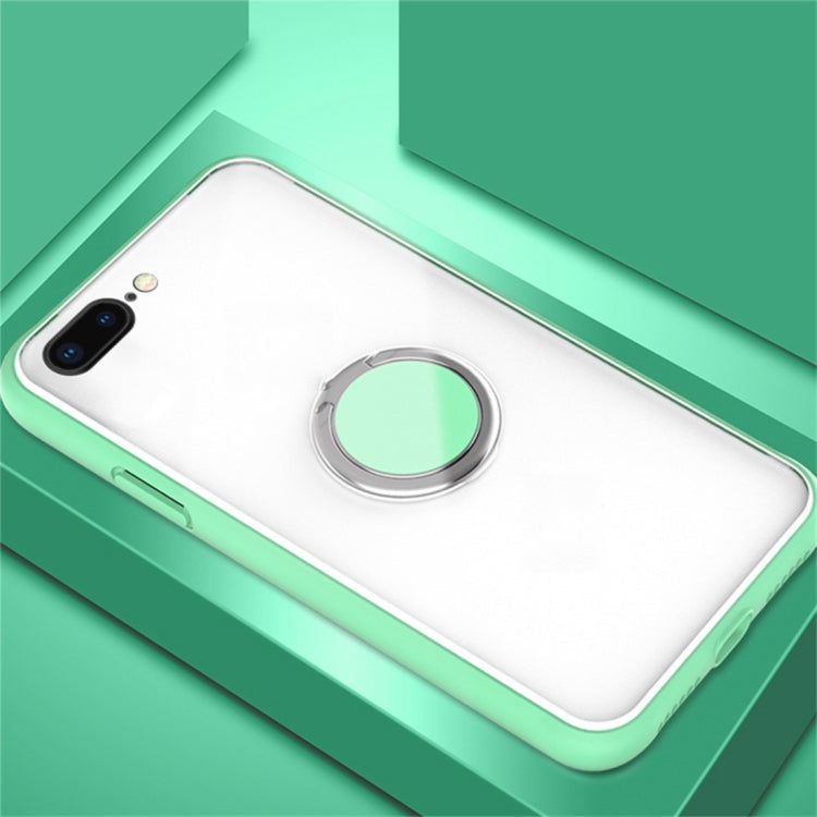 For iPhone 7 Plus / 8 Plus SULADA Magnetic Frosted Silicone Frame Protective Case with Ring Holder