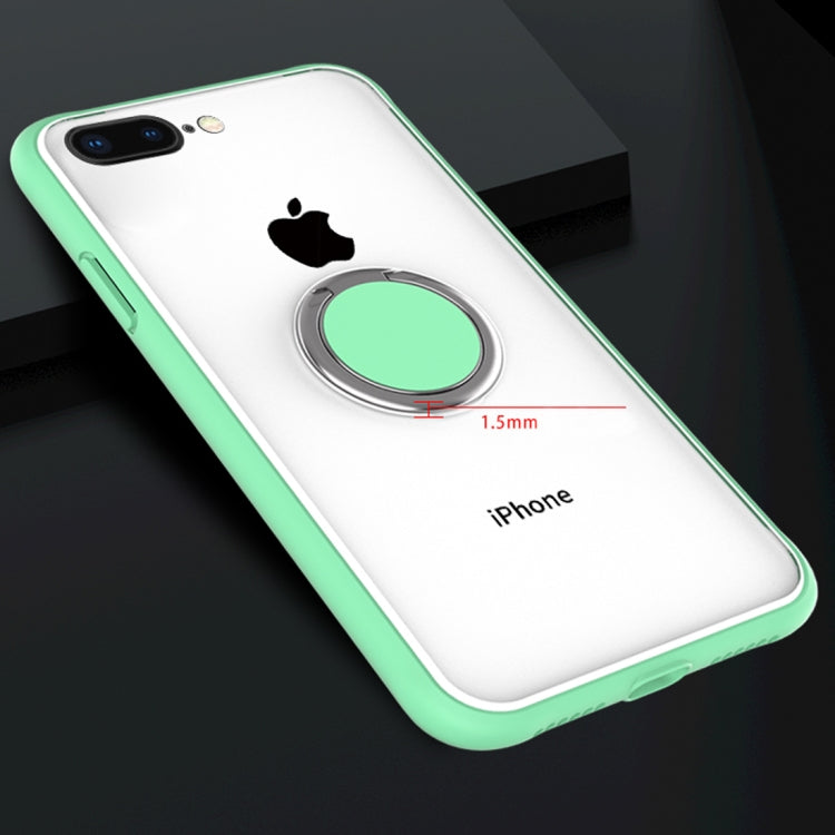 For iPhone 7 Plus / 8 Plus SULADA Magnetic Frosted Silicone Frame Protective Case with Ring Holder