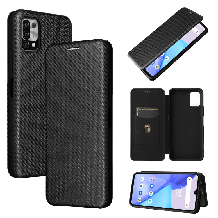 For UMIDIGI Power 5 Carbon Fiber Texture Horizontal Flip TPU + PC + PU Leather Case with Card Slot