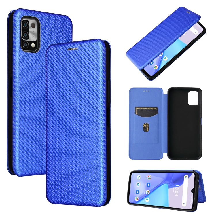 For UMIDIGI Power 5 Carbon Fiber Texture Horizontal Flip TPU + PC + PU Leather Case with Card Slot