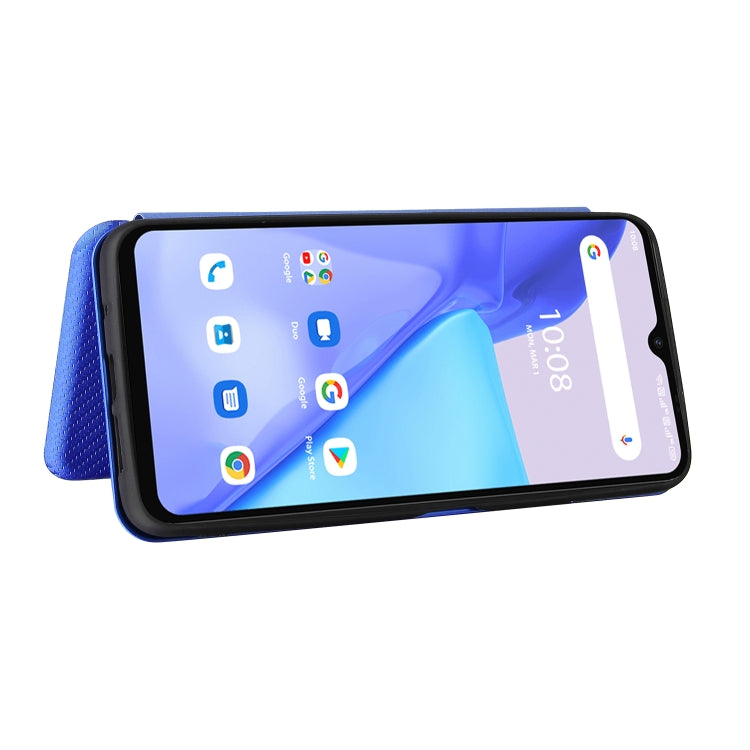 For UMIDIGI Power 5 Carbon Fiber Texture Horizontal Flip TPU + PC + PU Leather Case with Card Slot