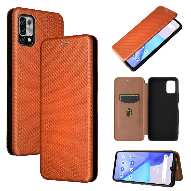 For UMIDIGI Power 5 Carbon Fiber Texture Horizontal Flip TPU + PC + PU Leather Case with Card Slot