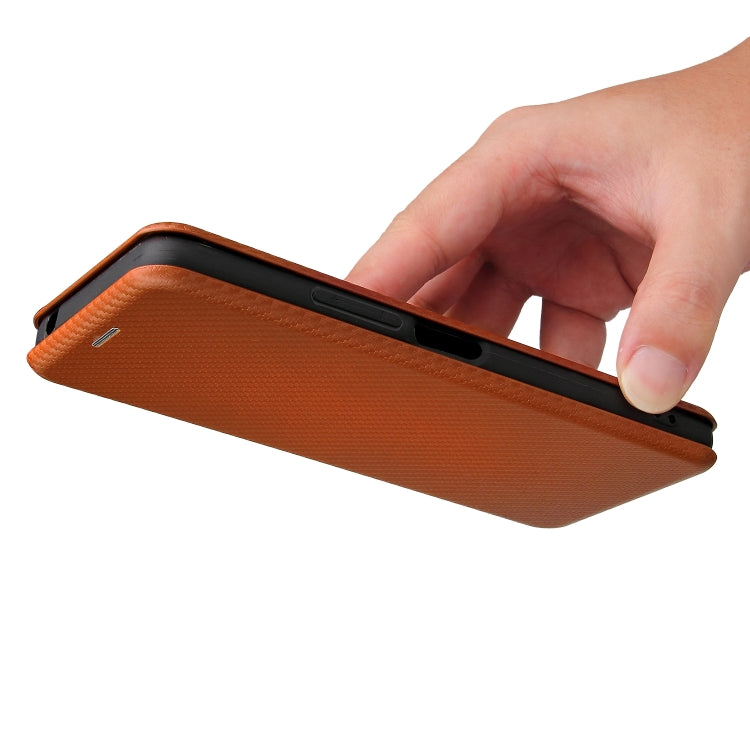 For UMIDIGI Power 5 Carbon Fiber Texture Horizontal Flip TPU + PC + PU Leather Case with Card Slot