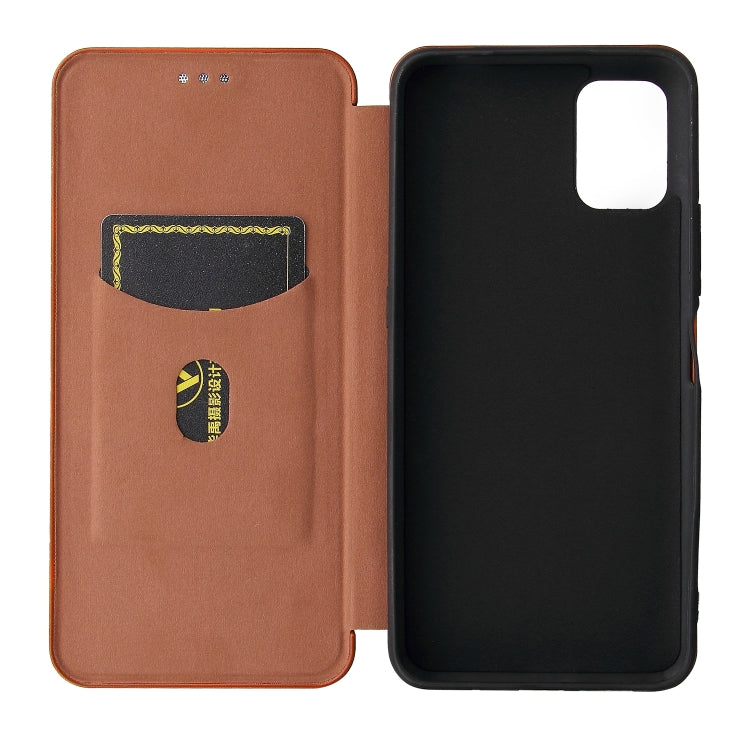 For UMIDIGI Power 5 Carbon Fiber Texture Horizontal Flip TPU + PC + PU Leather Case with Card Slot