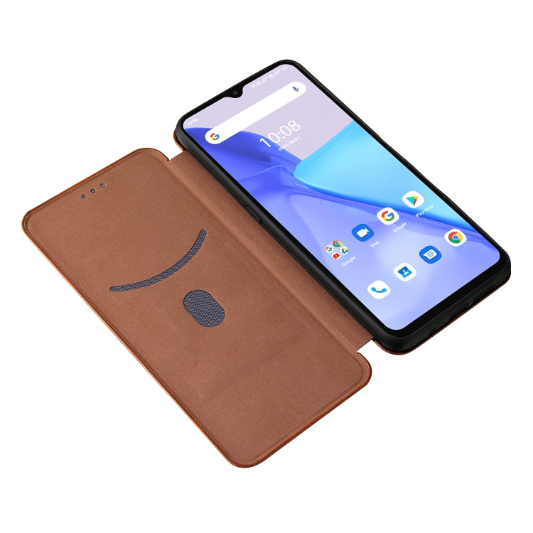 For UMIDIGI Power 5 Carbon Fiber Texture Horizontal Flip TPU + PC + PU Leather Case with Card Slot