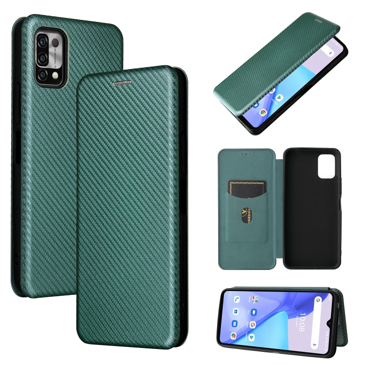 For UMIDIGI Power 5 Carbon Fiber Texture Horizontal Flip TPU + PC + PU Leather Case with Card Slot