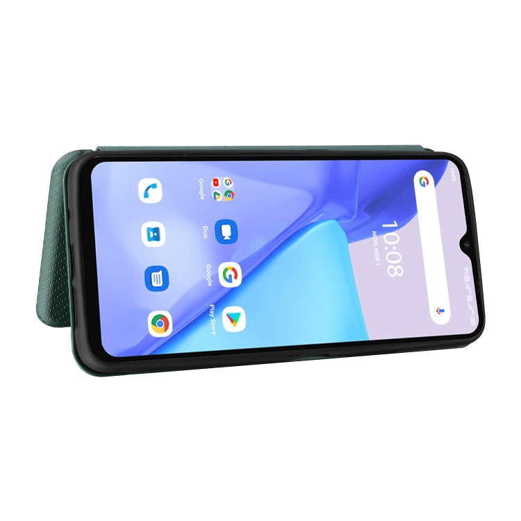 For UMIDIGI Power 5 Carbon Fiber Texture Horizontal Flip TPU + PC + PU Leather Case with Card Slot