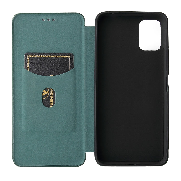 For UMIDIGI Power 5 Carbon Fiber Texture Horizontal Flip TPU + PC + PU Leather Case with Card Slot