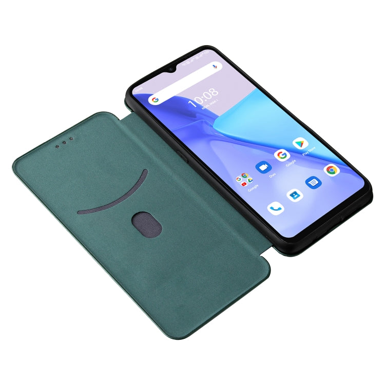 For UMIDIGI Power 5 Carbon Fiber Texture Horizontal Flip TPU + PC + PU Leather Case with Card Slot