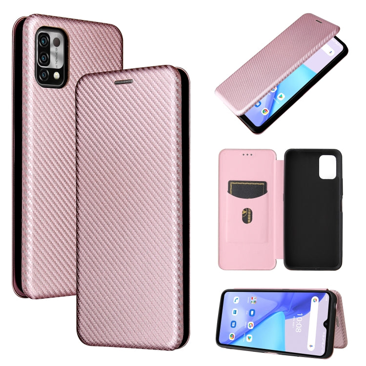 For UMIDIGI Power 5 Carbon Fiber Texture Horizontal Flip TPU + PC + PU Leather Case with Card Slot
