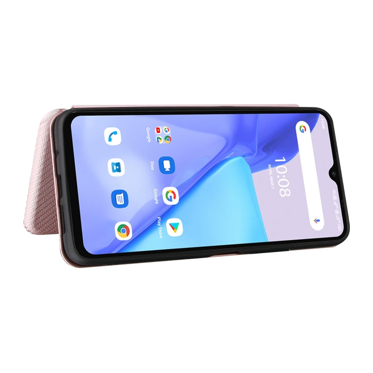 For UMIDIGI Power 5 Carbon Fiber Texture Horizontal Flip TPU + PC + PU Leather Case with Card Slot