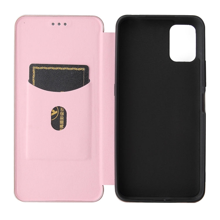 For UMIDIGI Power 5 Carbon Fiber Texture Horizontal Flip TPU + PC + PU Leather Case with Card Slot