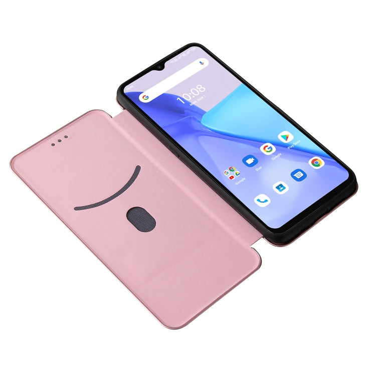 For UMIDIGI Power 5 Carbon Fiber Texture Horizontal Flip TPU + PC + PU Leather Case with Card Slot