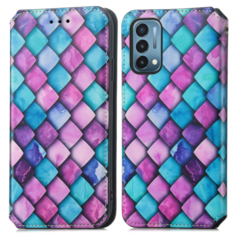 For OnePlus Nord N200 5G Colorful Magnetic Horizontal Flip PU Leather Case with Holder & Card Slot & Wallet