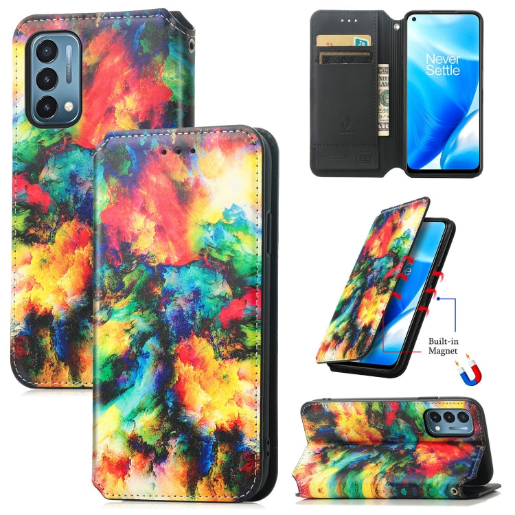 For OnePlus Nord N200 5G Colorful Magnetic Horizontal Flip PU Leather Case with Holder & Card Slot & Wallet