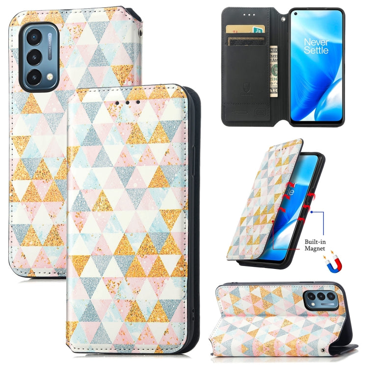 For OnePlus Nord N200 5G Colorful Magnetic Horizontal Flip PU Leather Case with Holder & Card Slot & Wallet