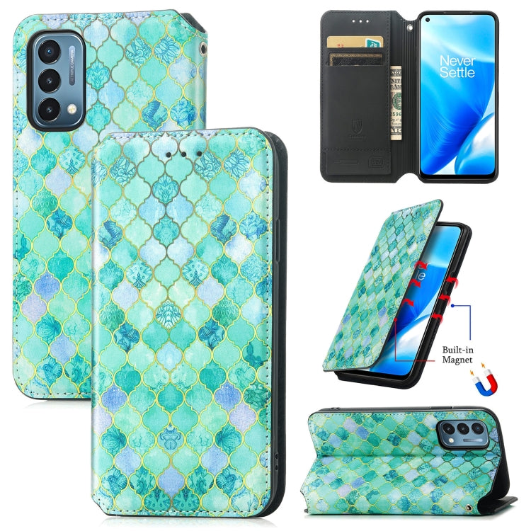 For OnePlus Nord N200 5G Colorful Magnetic Horizontal Flip PU Leather Case with Holder & Card Slot & Wallet