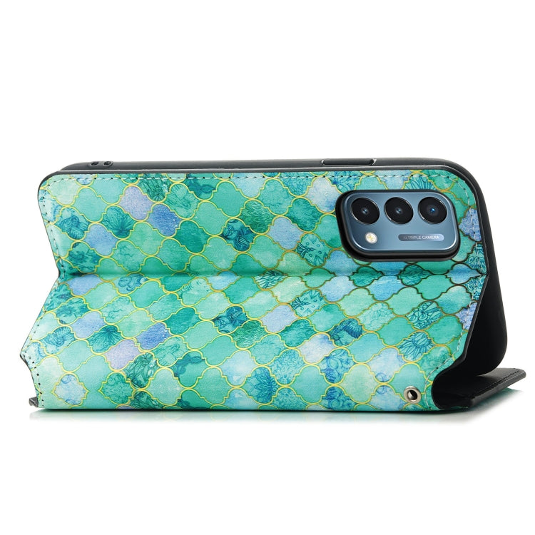 For OnePlus Nord N200 5G Colorful Magnetic Horizontal Flip PU Leather Case with Holder & Card Slot & Wallet