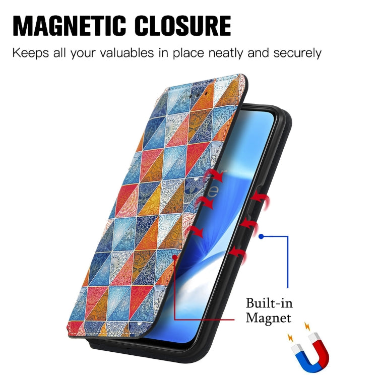 For OnePlus Nord N200 5G Colorful Magnetic Horizontal Flip PU Leather Case with Holder & Card Slot & Wallet