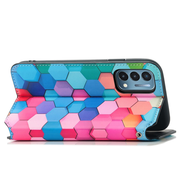 For OnePlus Nord N200 5G Colorful Magnetic Horizontal Flip PU Leather Case with Holder & Card Slot & Wallet