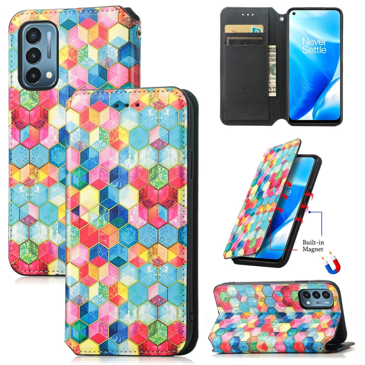 For OnePlus Nord N200 5G Colorful Magnetic Horizontal Flip PU Leather Case with Holder & Card Slot & Wallet