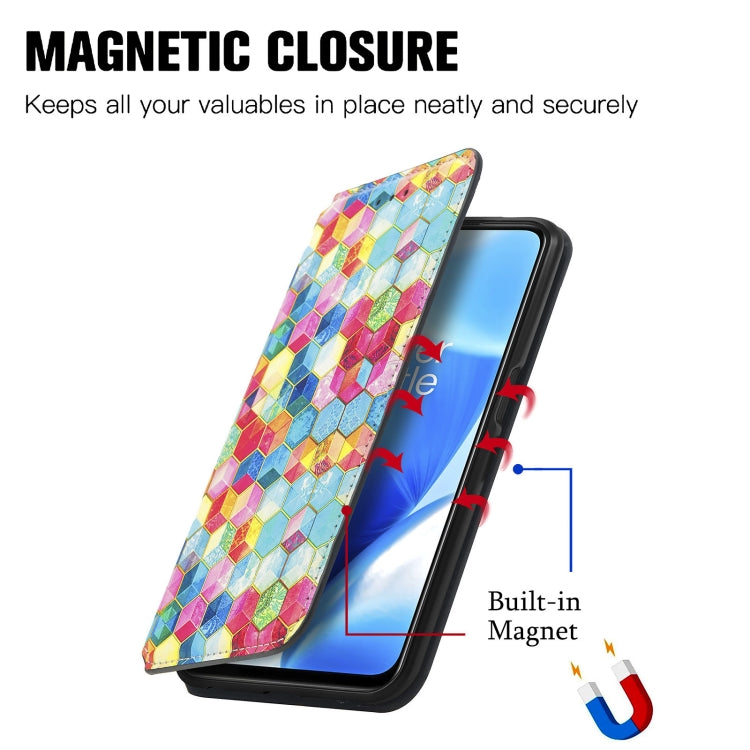 For OnePlus Nord N200 5G Colorful Magnetic Horizontal Flip PU Leather Case with Holder & Card Slot & Wallet